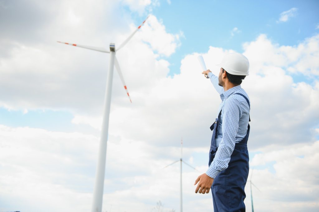 India engineer at windmill farm operation to generate electricity
